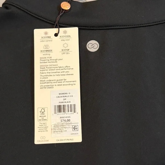 NWT - Calia Run Long Sleeve Quarter Zip Buttery Soft Pullover - Small - Picture 6 of 8